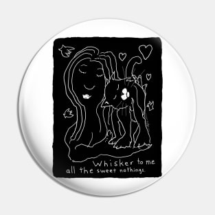 Whisker To Me black and white cat drawing for light background Pin