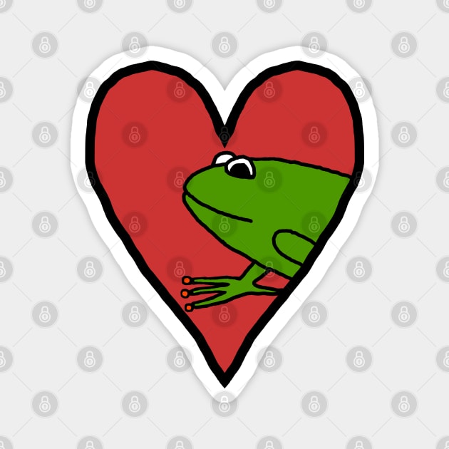 My Valentine Frog Man I love Frogs Magnet by ellenhenryart