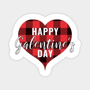 Happy Galentine's Day Sticker Shirt Gift in Buffalo Plaid Magnet