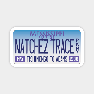 Natchez Trace Parkway, Mississippi license plate Magnet