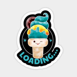 Summer Cone Loading Cute Ice Cream Face Magnet