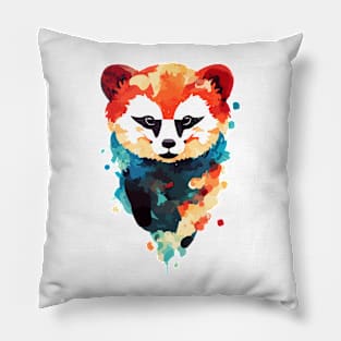 Red Panda Wild Nature Animal Colors Art Pillow