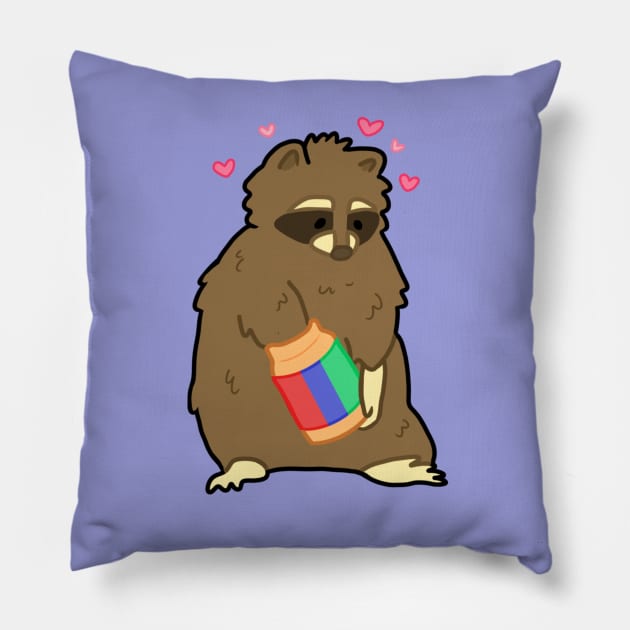 Peanut Butter Raccoon Pillow by LpsNeru