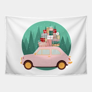 Christmas Presents On The Car Tapestry