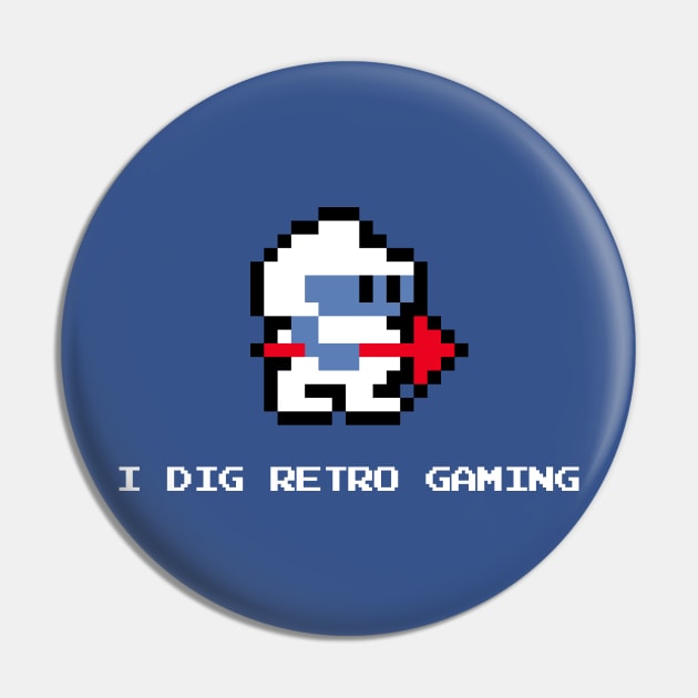 I DIG Retro Gaming Pin by ACraigL