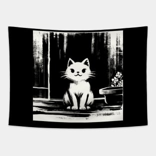 Kawaii Cat Anime Japanese Retro Funny Cat Tapestry