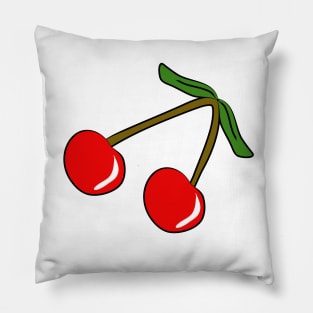 2 cherries. Healthy berries. Tasty food. Summer, bright design. Vegetarianism, diet. Healthy lifestyle. Children and joy. Pillow