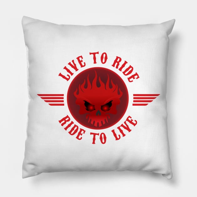 Live to Ride Pillow by tonyleone