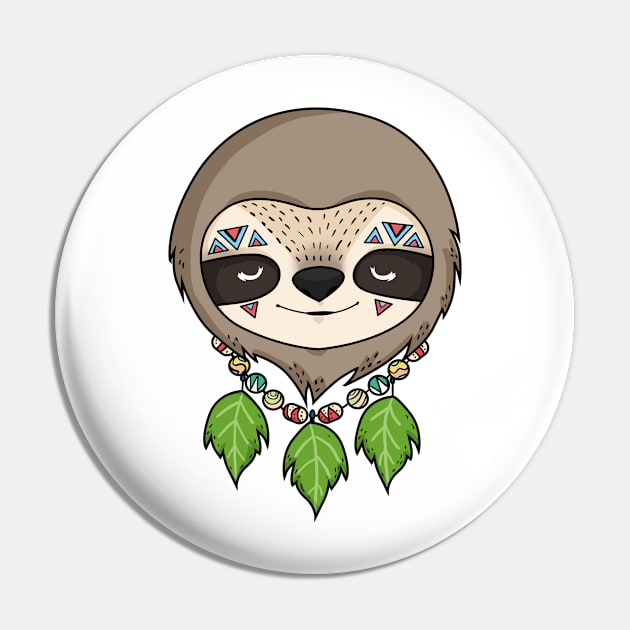 Sloth Head Pin by lunaticpark