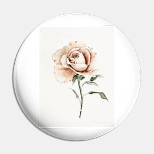 Single Peach Rose Pin