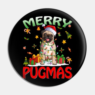 Merry Pugmas 2022 Xmas Pug Christmas Party Pug Lover Pin