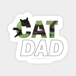 CAT DAD - black cat oil painting word art Magnet