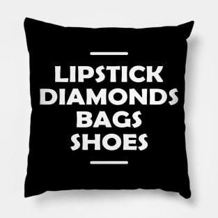 Lipstick diamonds bags shoes Pillow