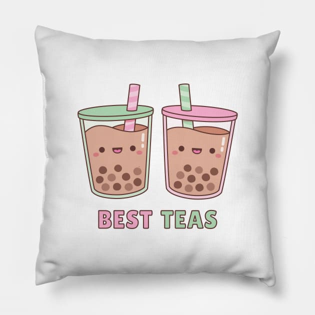 Cute Bubble Tea Best Teas Pun Pillow by rustydoodle