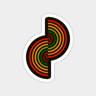 Groovy Waves - Red Green Color Scheme Magnet