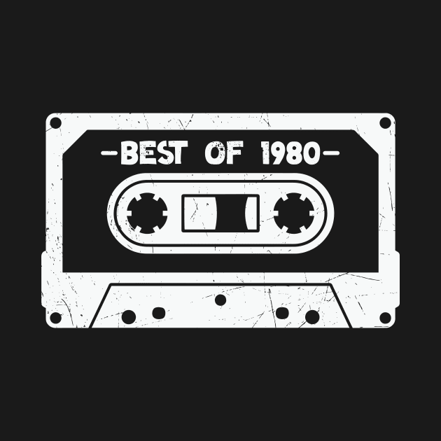 Best of 1980 Retro Cassette Tape 1980 Birthday by SLAG_Creative