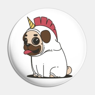 Pug Unicorn Sticker Design Cute Dog Pin