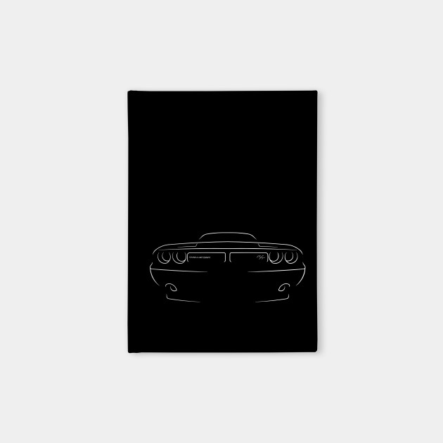 Dodge Challenger R T Shaker Front Stencil White Muscle Car