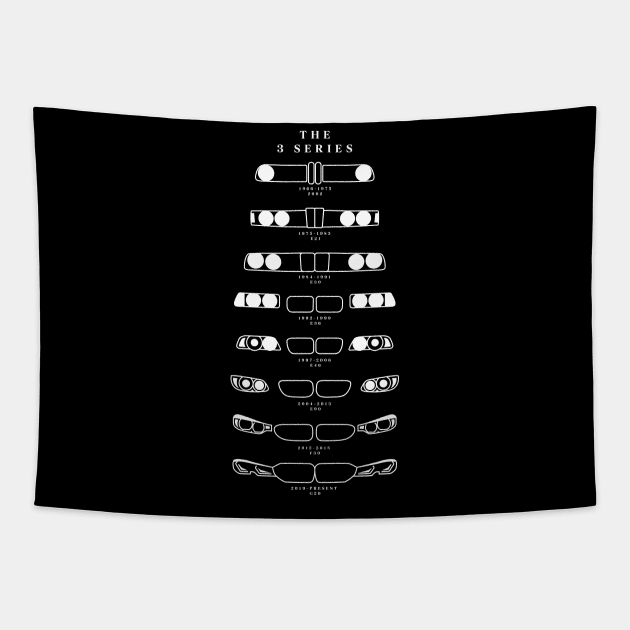 BMW 3 SERIES HISTORY Tapestry by petrolhead