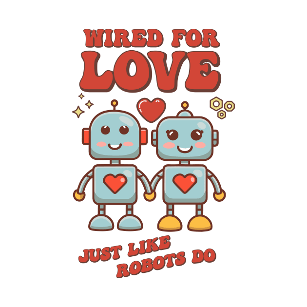 Cute Valentine's Day Gift: Two Robots in Love: Weird to Love Just Like Robots Do by GrafiqueDynasty