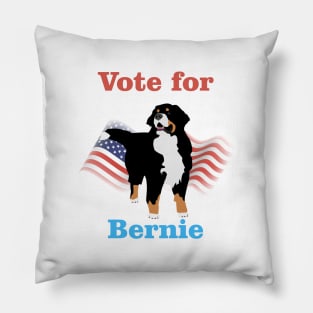 Vote for Bernie Bernese Mountain Dog Pillow