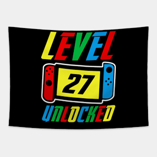 Level 27 Unlocked Birthday Video Games Boys Gamer Tapestry