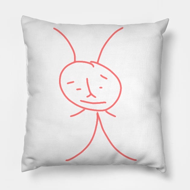 Simple man king - Funny drawing with a pen Pillow by LOOKER