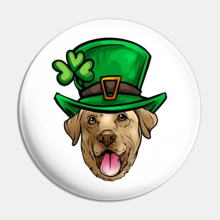 St Patricks Day Yellow Labrador Retriever Pin