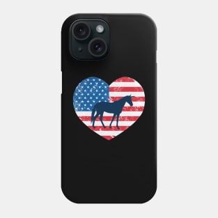 American Flag Heart Love Unicorn Usa Patriotic 4Th Of July Phone Case