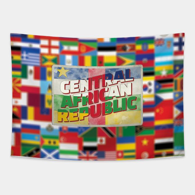 Central African Republic vintage style retro souvenir Tapestry by DesignerPropo