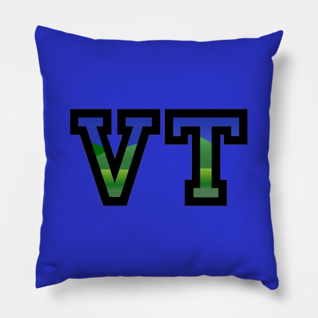 VT Vermont Green Mountains and Sky Pillow by alittlebluesky