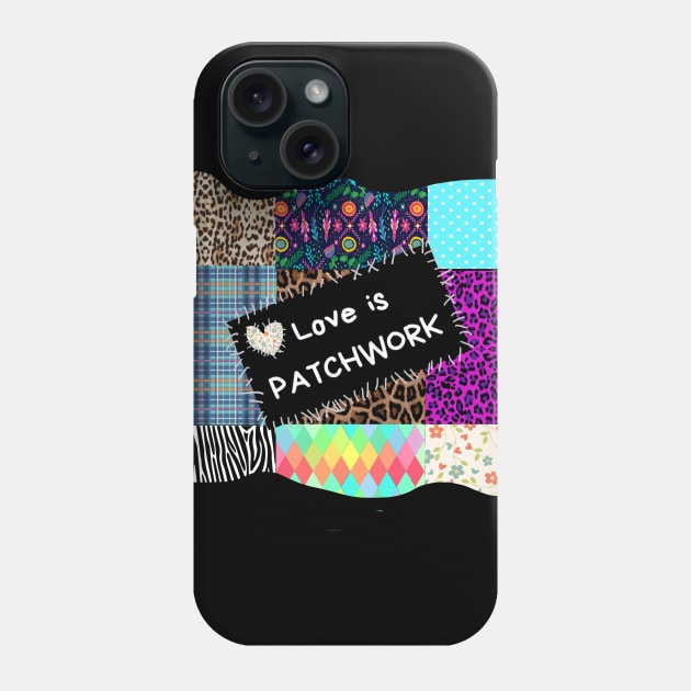 Love is patchwork Phone Case by adelwins