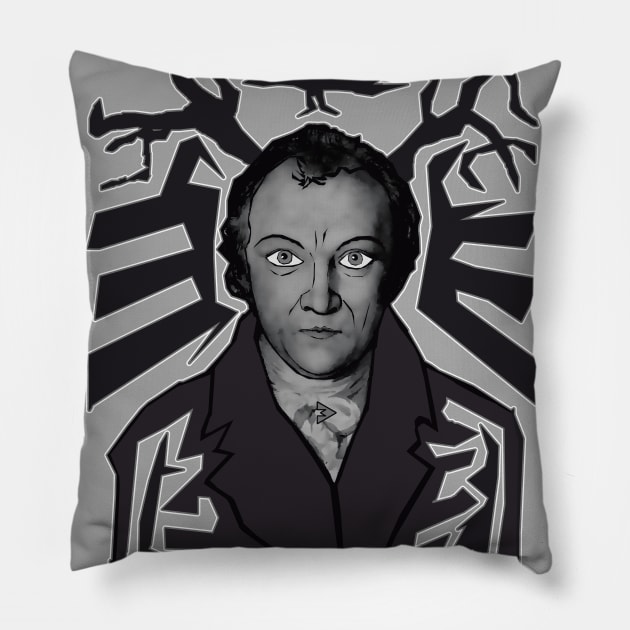 William Blake IV Pillow by Exile Kings 