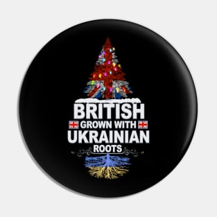 British Grown With Ukrainian Roots - Gift for Ukrainian With Roots From Ukraine Pin