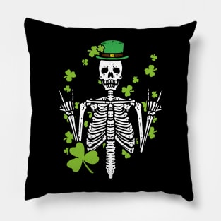 St Patricks Day Rocker Skeleton Saint Pattys Pillow