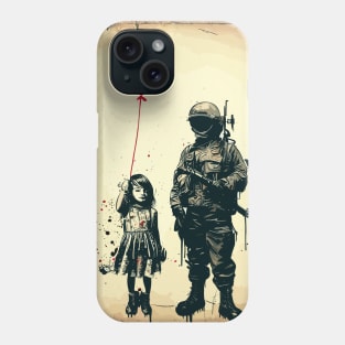 Peace and freedom, girl with red baloon Phone Case