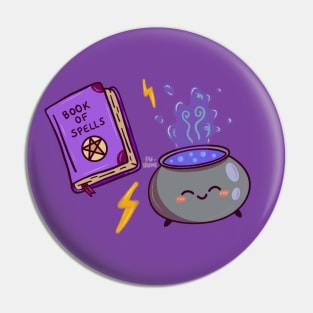 Book and cauldron Pin