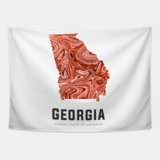 Georgia state map abstract brown Tapestry