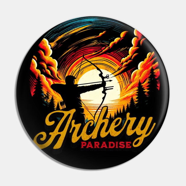 Archery Paradise Design Pin by Miami Neon Designs