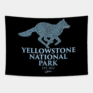 Yellowstone National Park Running Wolf Tapestry