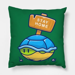 Cute turtle stay at home cartoon Pillow