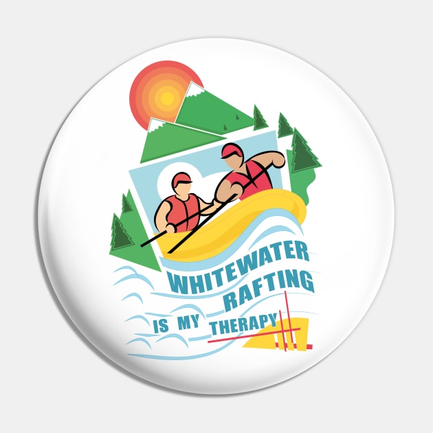 Whitewater Rafting is My Therapy Pin by FunawayHit