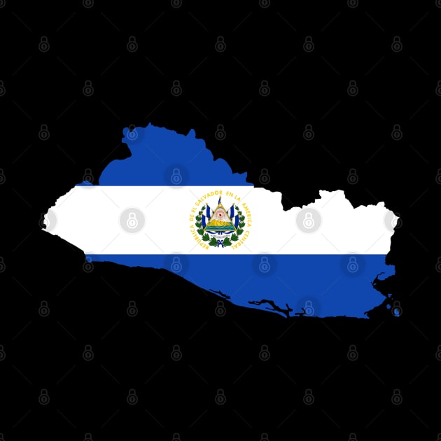 El Salvador Map Flag by Historia