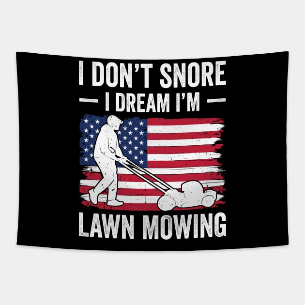 I don't snore I dream I'm lawn mowing Tapestry by RusticVintager