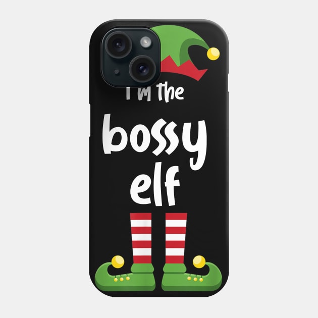 I'm The Bossy Elf Family Matching Christmas Pajama Gifts Phone Case by SloanCainm9cmi