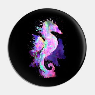 Magic Seahorse Space Nebula Pin