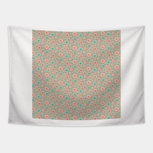 Retro Pattern Neck Gator Gray Pink and Blue Tapestry