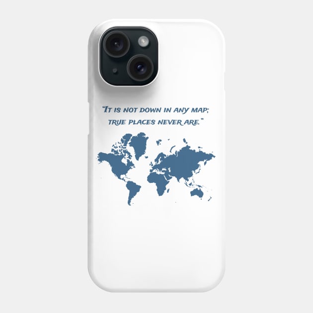 Travel Map with a Quote Phone Case by Hindone