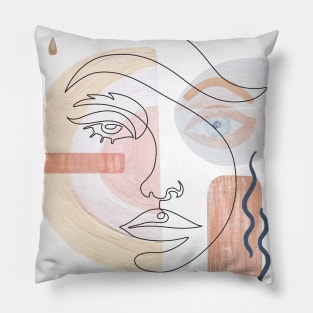 Abstract modern woman face Pillow