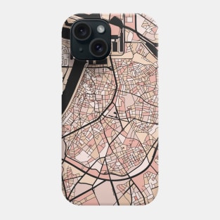 Antwerp Map Pattern in Soft Pink Pastels Phone Case